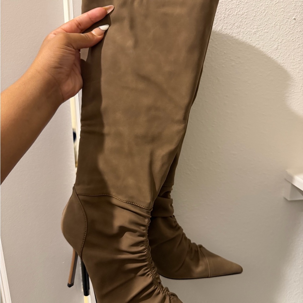 Nasty Gal Tan Heeled Boots